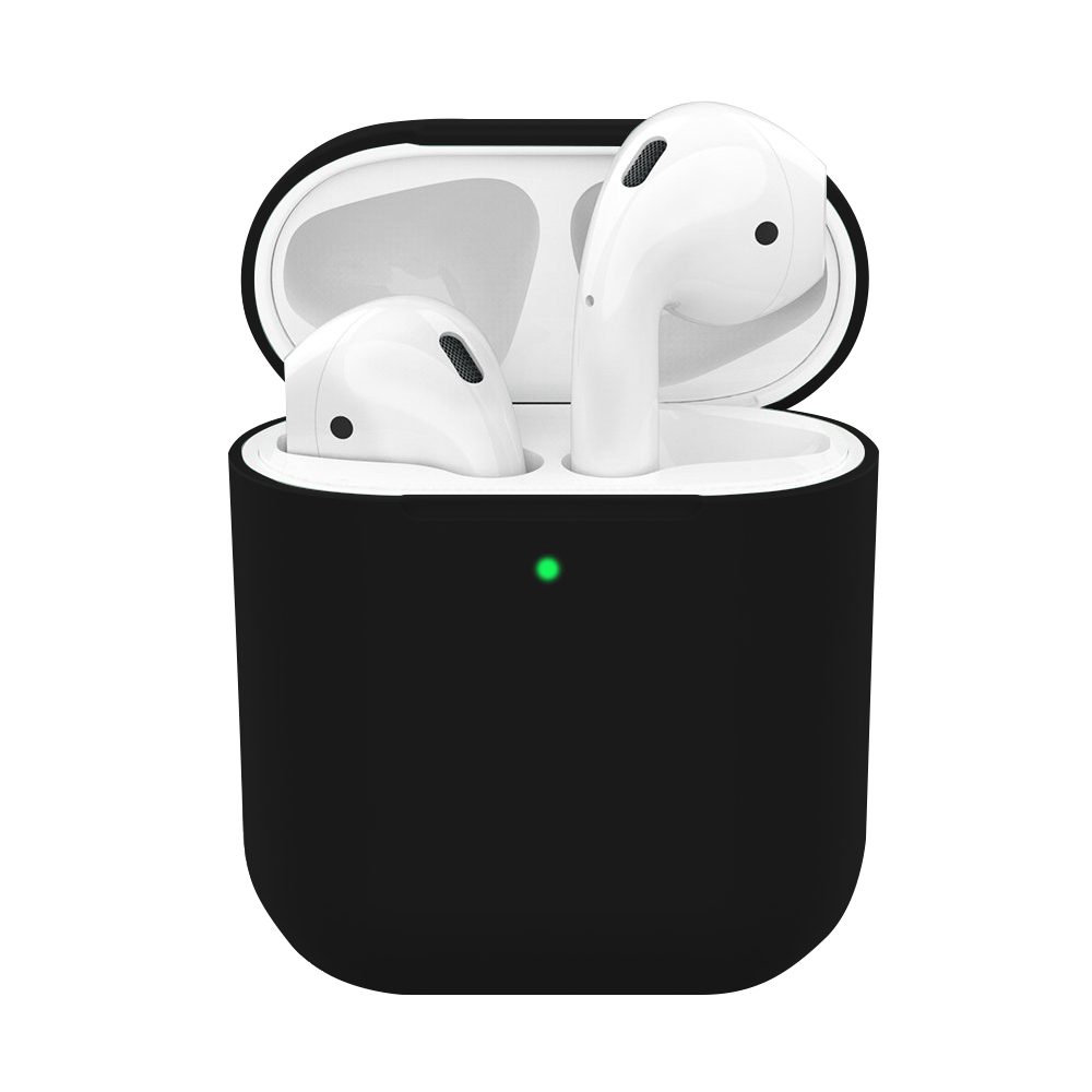 фото Чехол silicone case slim для airpods 1/2 black