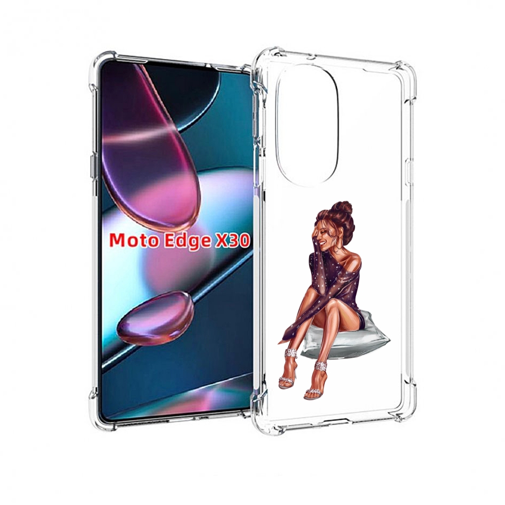 

Чехол MyPads Девушка-на-подушке женский для Motorola Moto Edge X30, Прозрачный, Tocco