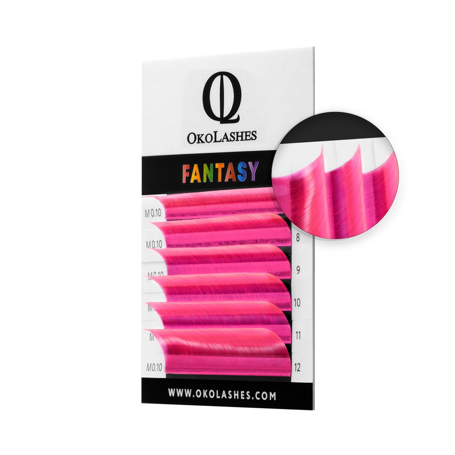 фото Ресницы oko lashes fantasy неон розовый mix d 0.07 7-12 мм