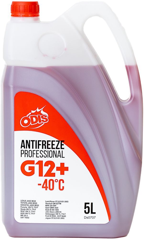 Антифриз ODIS G12+ Antifreeze Professional Red -40C 5л (5,37кг)