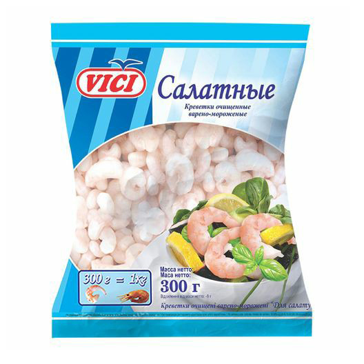 Креветки Vici, замороженные, без заправки, очищенные, BIO, 300 гр