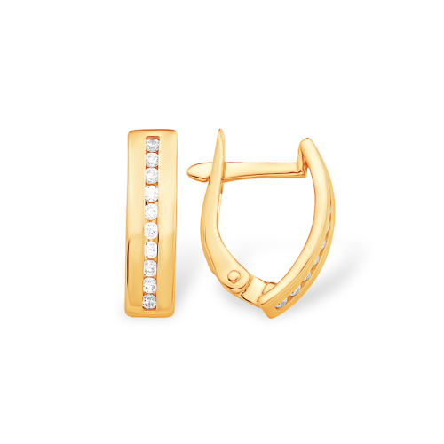 

Серьги из красного золота ЯХОНТ Золотой 235435, фианит, 235435