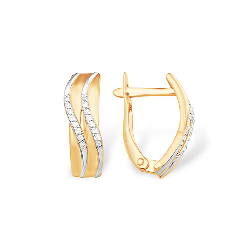 

Серьги из красного золота ЯХОНТ Золотой 235443, фианит, 235443