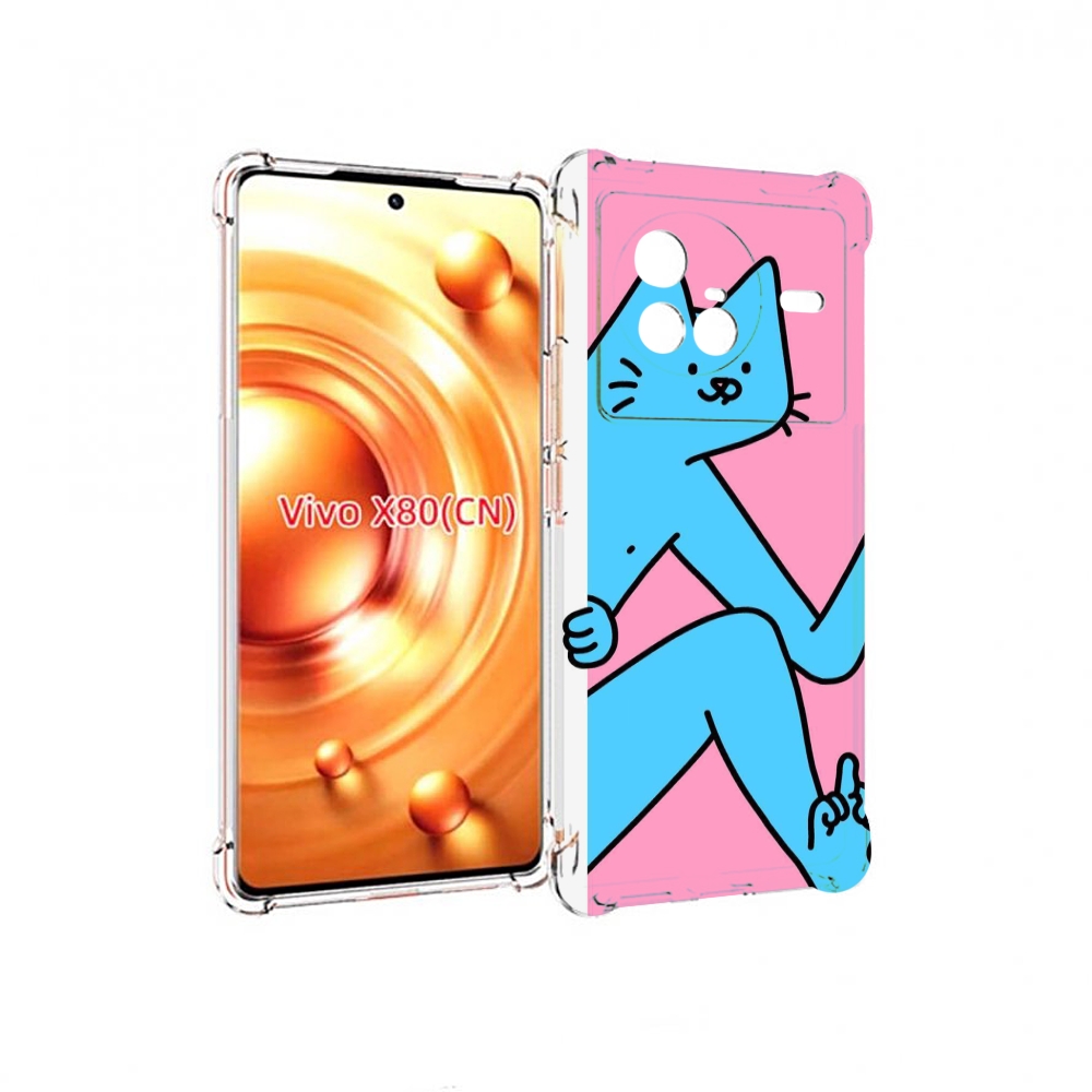 

Чехол Mypads Голубой Кот В Дверце Для Vivo X80, Прозрачный, Tocco