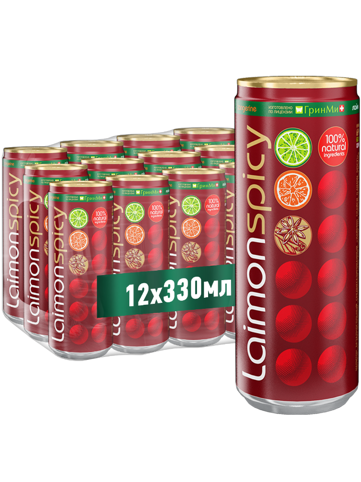 

Среднегазированный напиток Laimon Spicy 0,33 л. ж/бан. Sleek NEW, Spicy 0,33