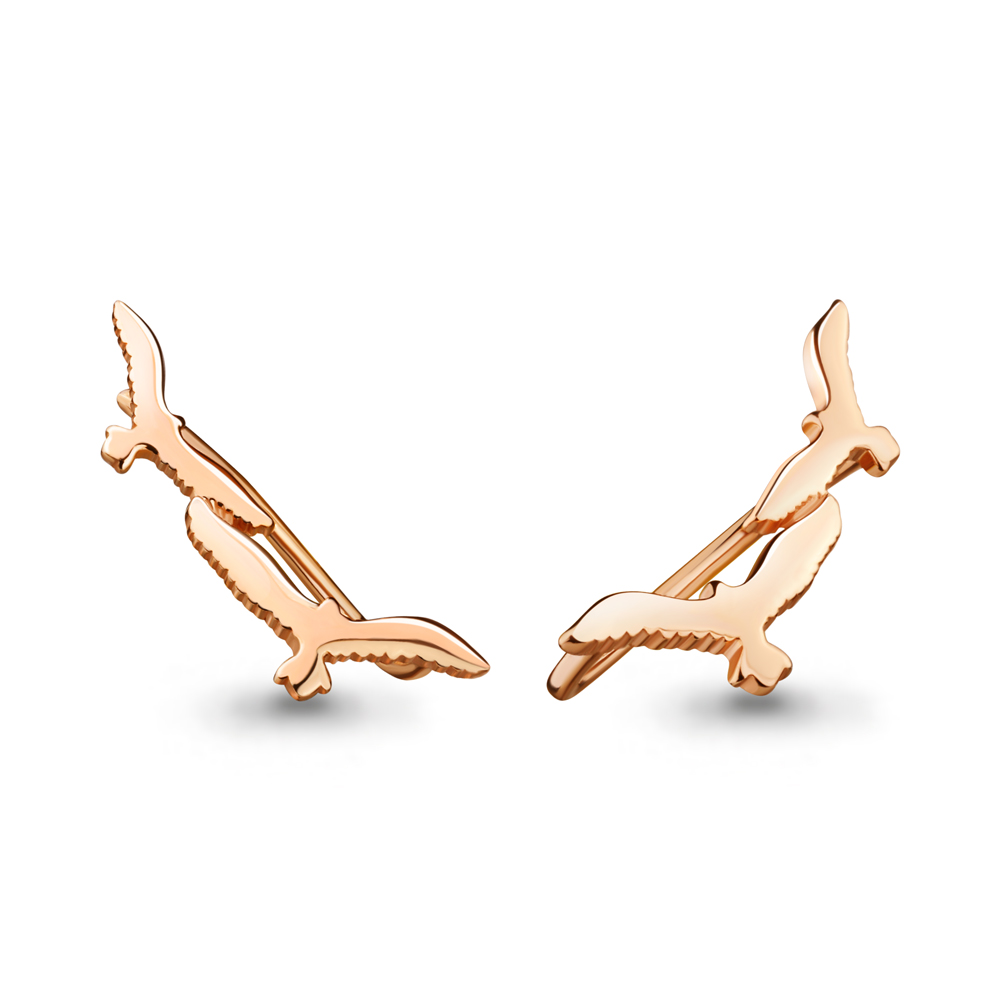 

Серьги клаймберы из красного золота ЯХОНТ Золотой 235729, 235729