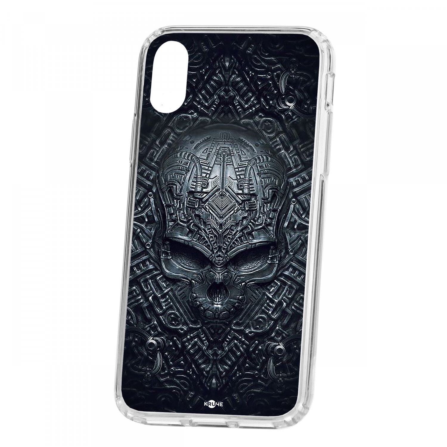 

Чехол для Apple iPhone X / XS КRUЧЕ Print Череп техно, Черный;серый, Print