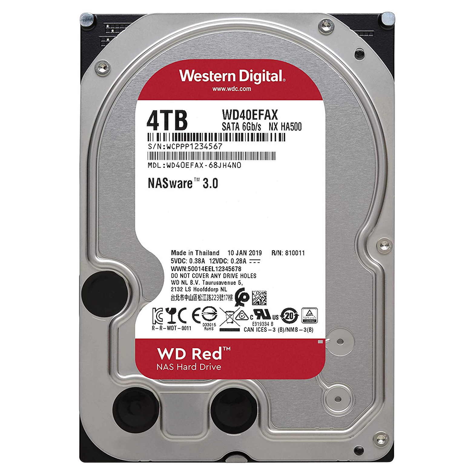 фото Внутренний hdd диск western digital red 3.5" 4tb (wd40efax)