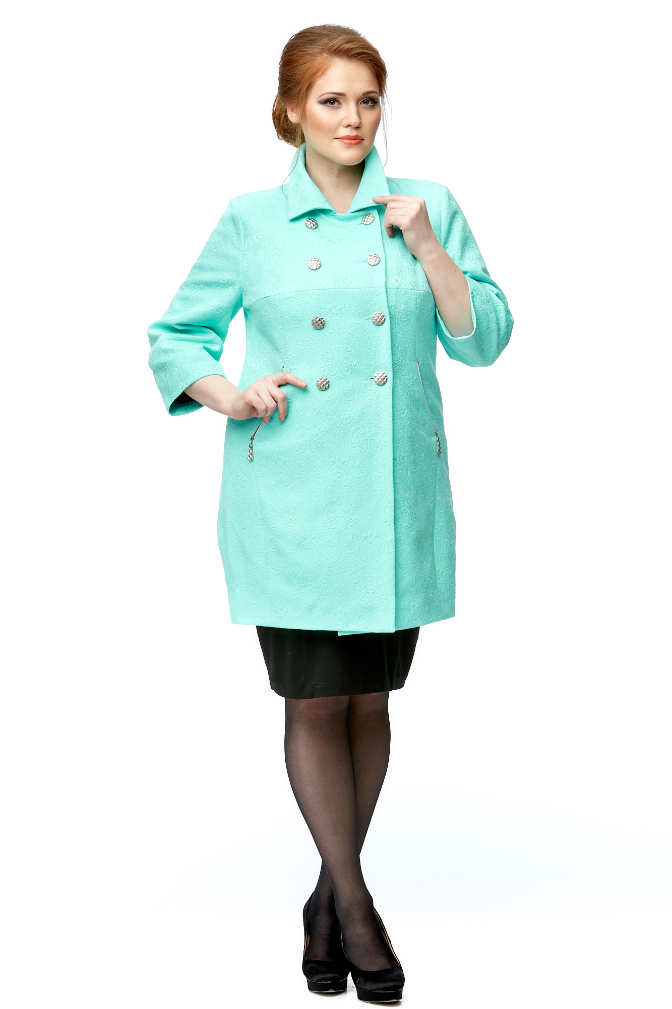 

Пальто женское МОСМЕХА 8001805 бирюзовое 50 RU, Бирюзовый, 8001805