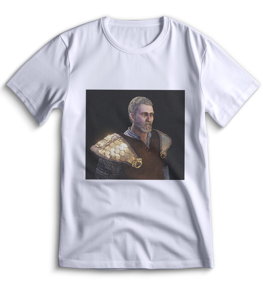 Белая футболка Top T-shirt с символикой Mount and Blade (Маунт Энд Блейд) 0019, размер M.