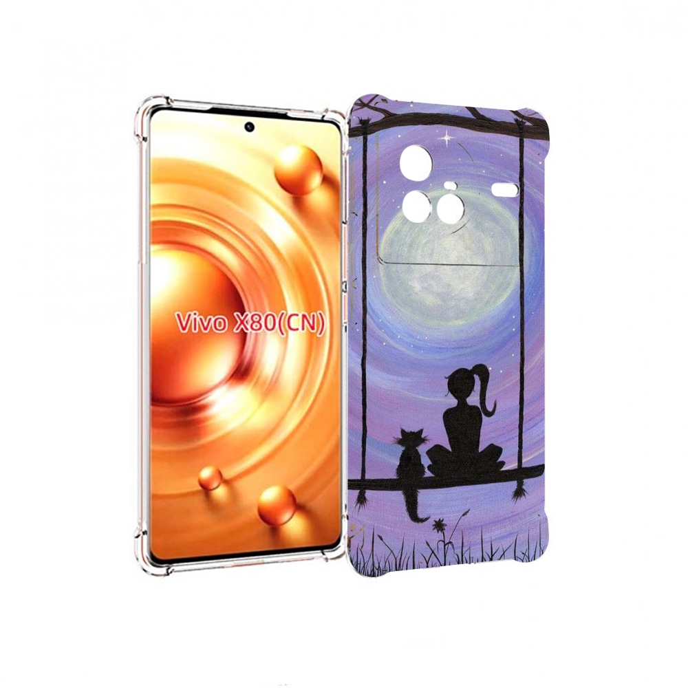 

Чехол Mypads Девушка С Котом На Качеле Женский Для Vivo X80, Прозрачный, Tocco