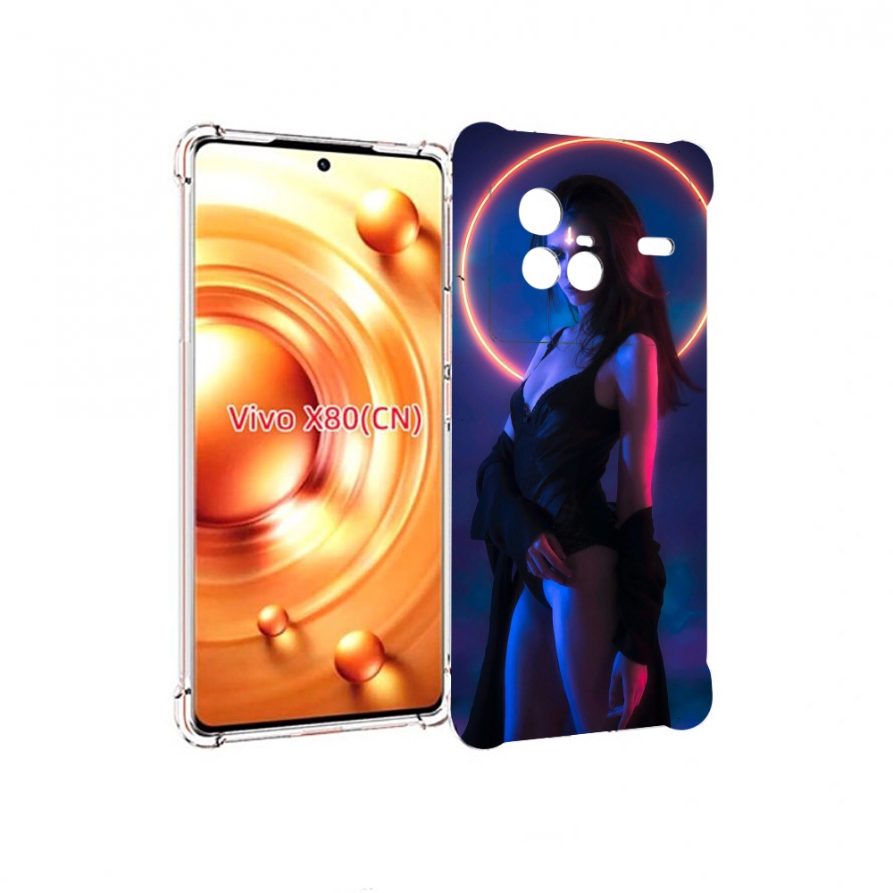 

Чехол Mypads Девушка С Неоновым Кругом Женский Для Vivo X80, Прозрачный, Tocco