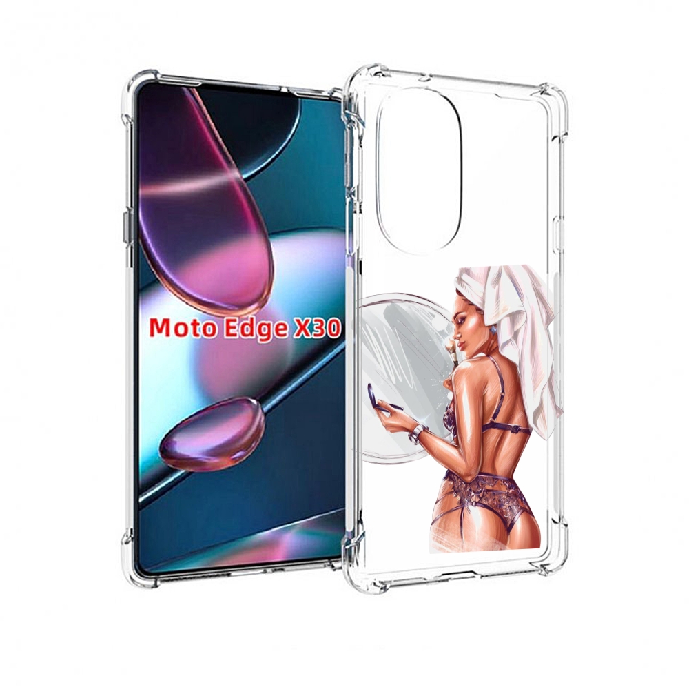Чехол MyPads Девушка-с-полотенцем женский для Motorola Moto Edge X30