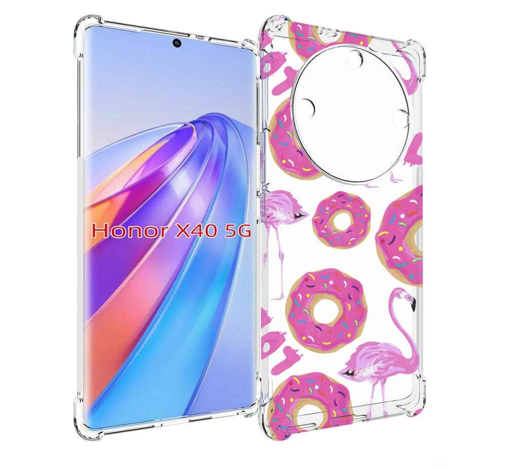

Чехол MyPads пончики-фламинго для Honor X40, Прозрачный, Tocco