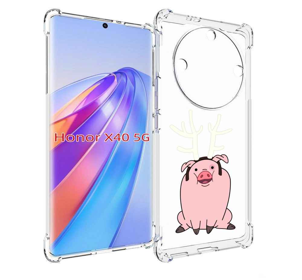 

Чехол MyPads поросенок-с-рогами для Honor X40, Прозрачный, Tocco