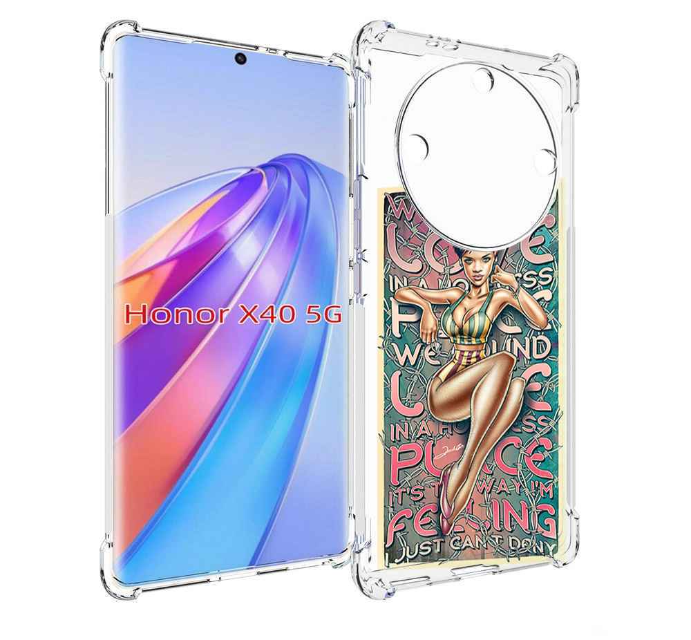 

Чехол MyPads постер-рианна для Honor X40, Прозрачный, Tocco