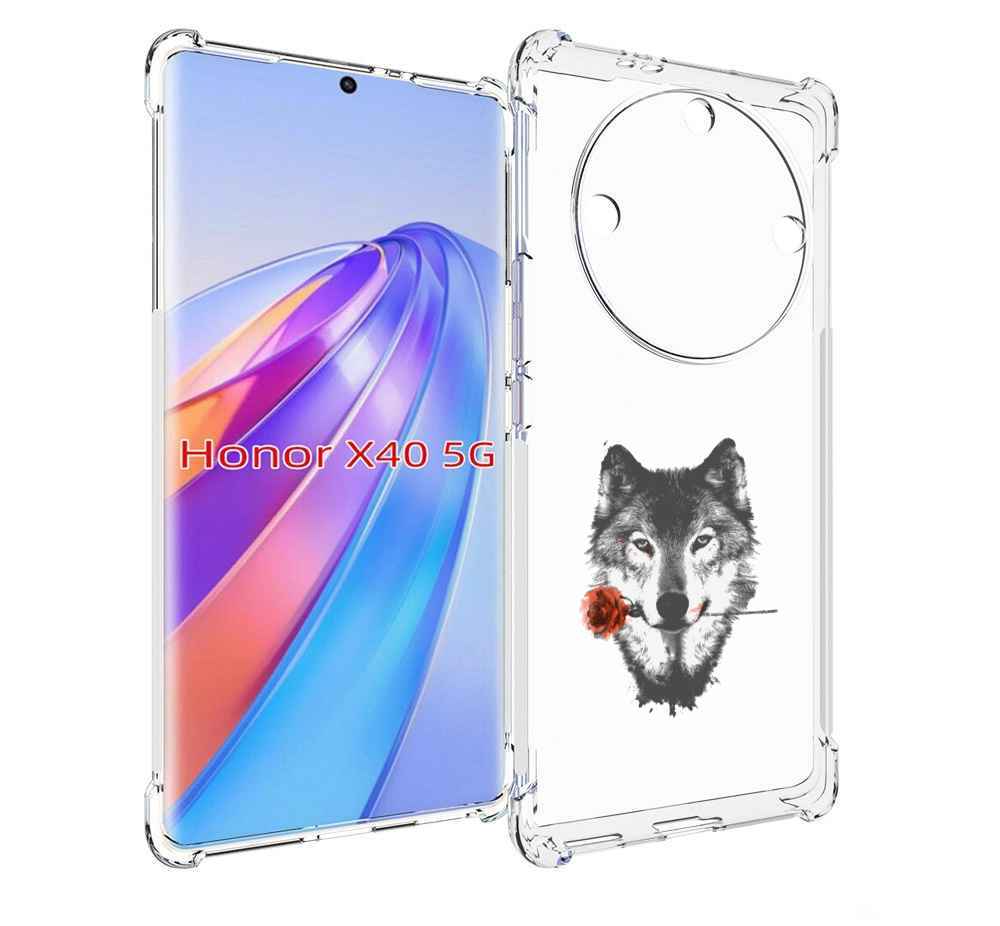 

Чехол MyPads волк с розой для Honor X40, Прозрачный, Tocco
