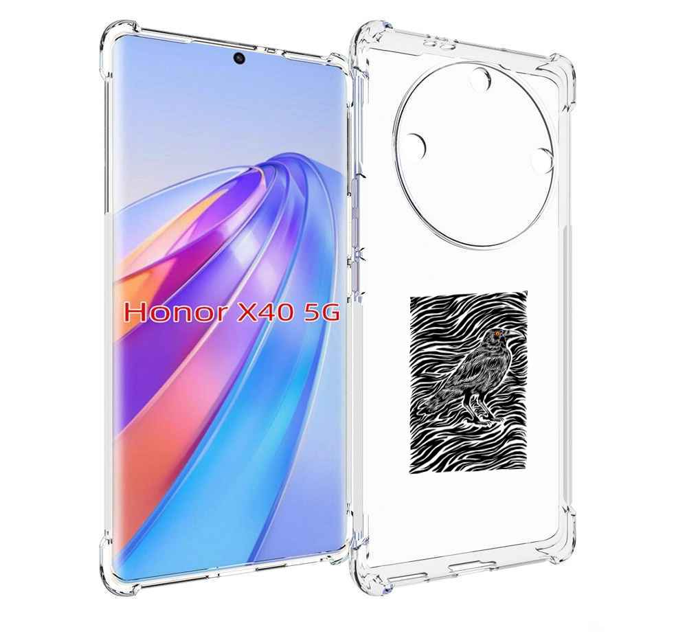 

Чехол MyPads ворон в абстракции для Honor X40, Прозрачный, Tocco