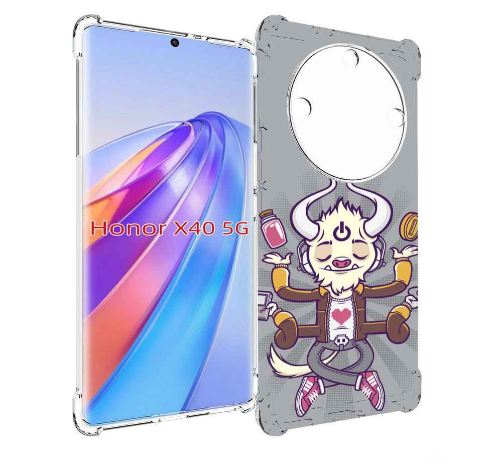 

Чехол MyPads рогатый любитель поиграть для Honor X40, Прозрачный, Tocco