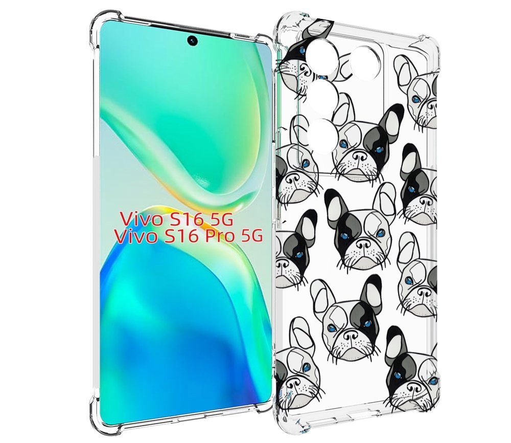 

Чехол MyPads мини-собачки-черно-белый для Vivo S16 5G/S16 Pro 5G/V27/V27 Pro, Tocco