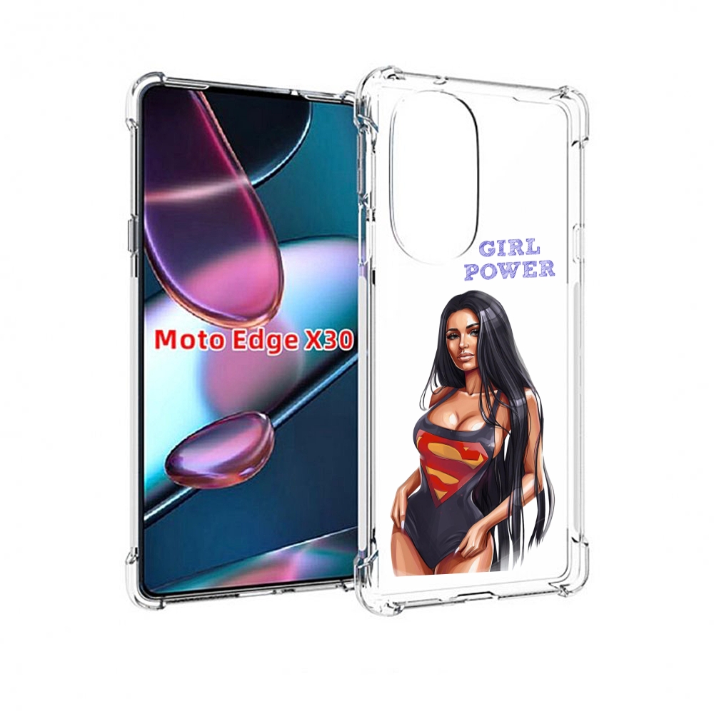 Чехол MyPads Девушка-супермен женский для Motorola Moto Edge X30