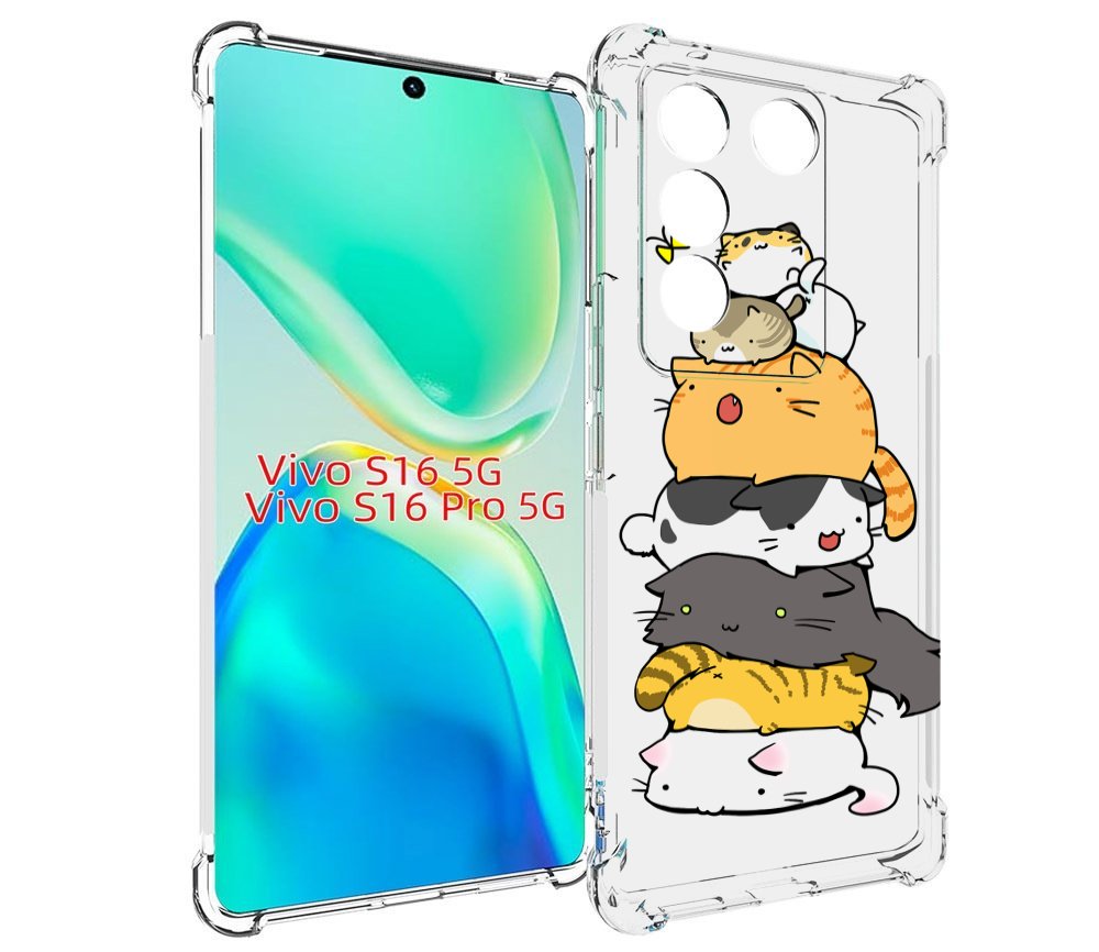 

Чехол MyPads много-маленьких-котиков для Vivo S16 5G/S16 Pro 5G/V27/V27 Pro, Tocco