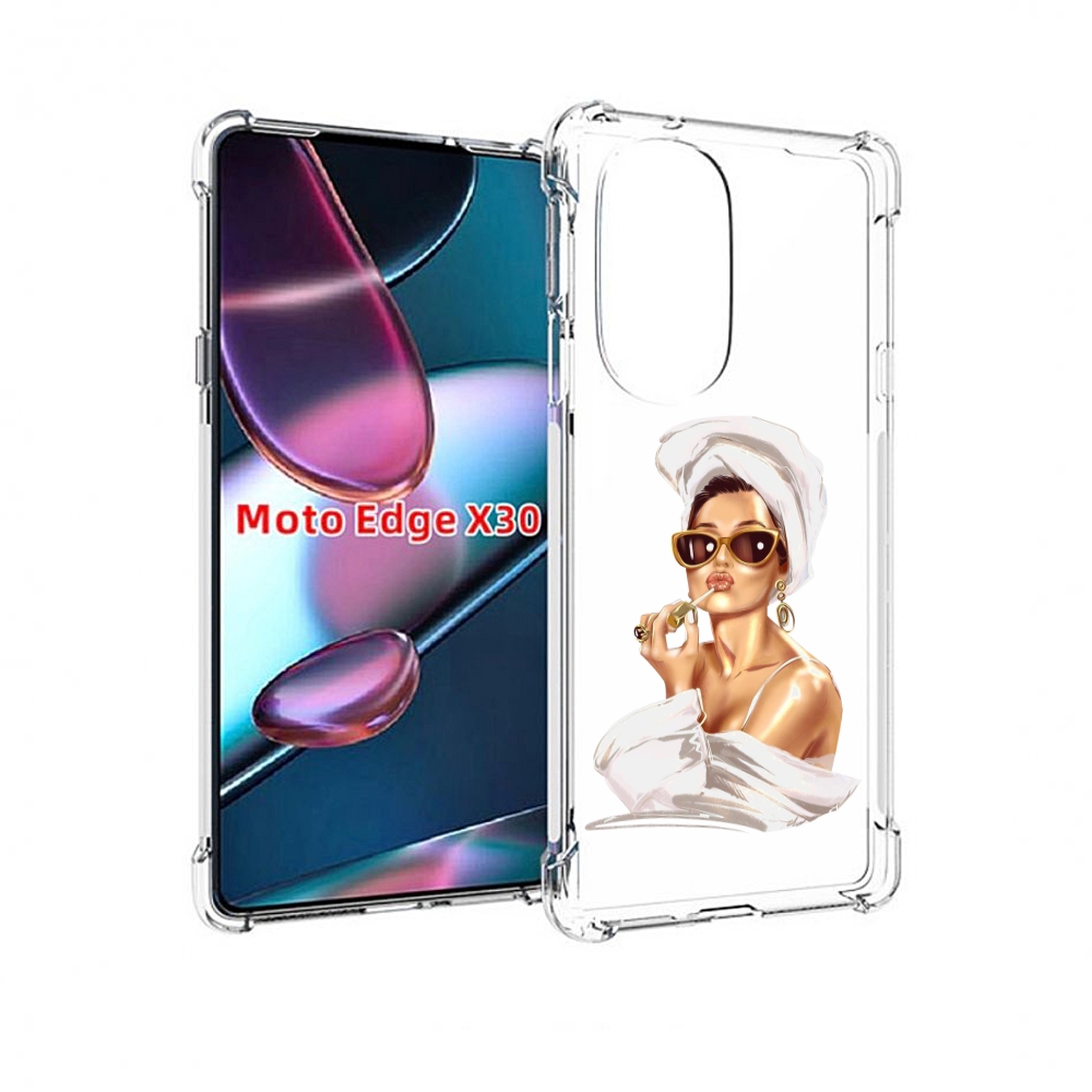

Чехол MyPads Девушка-утром женский для Motorola Moto Edge X30, Прозрачный, Tocco