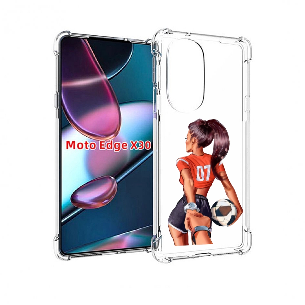 

Чехол MyPads Девушка-футболистка женский для Motorola Moto Edge X30, Прозрачный, Tocco