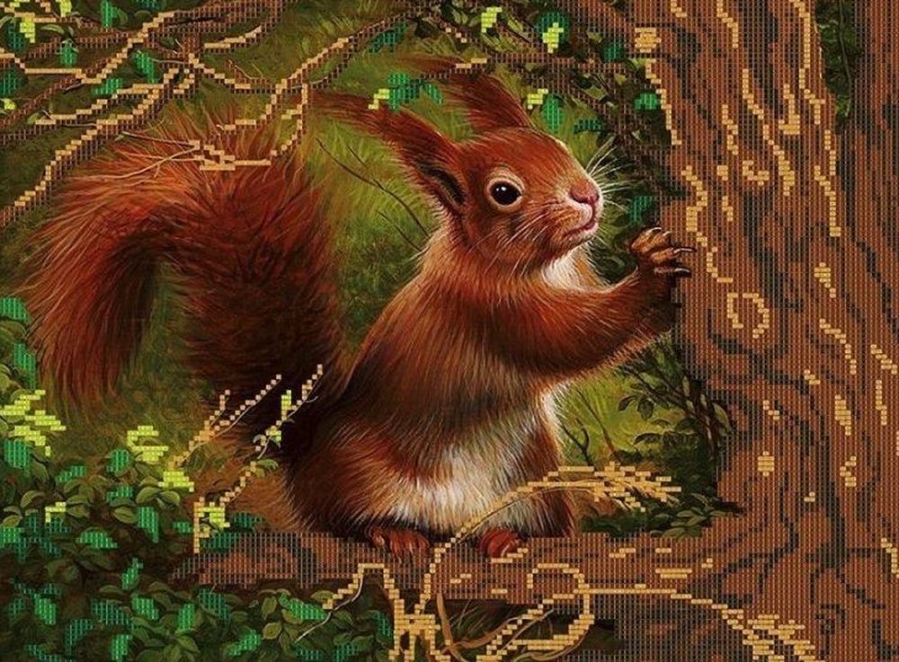 

Рисунок на ткани «В лесу»