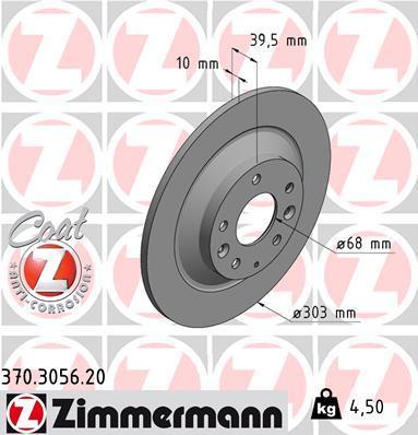 

Тормозной диск ZIMMERMANN 370305620