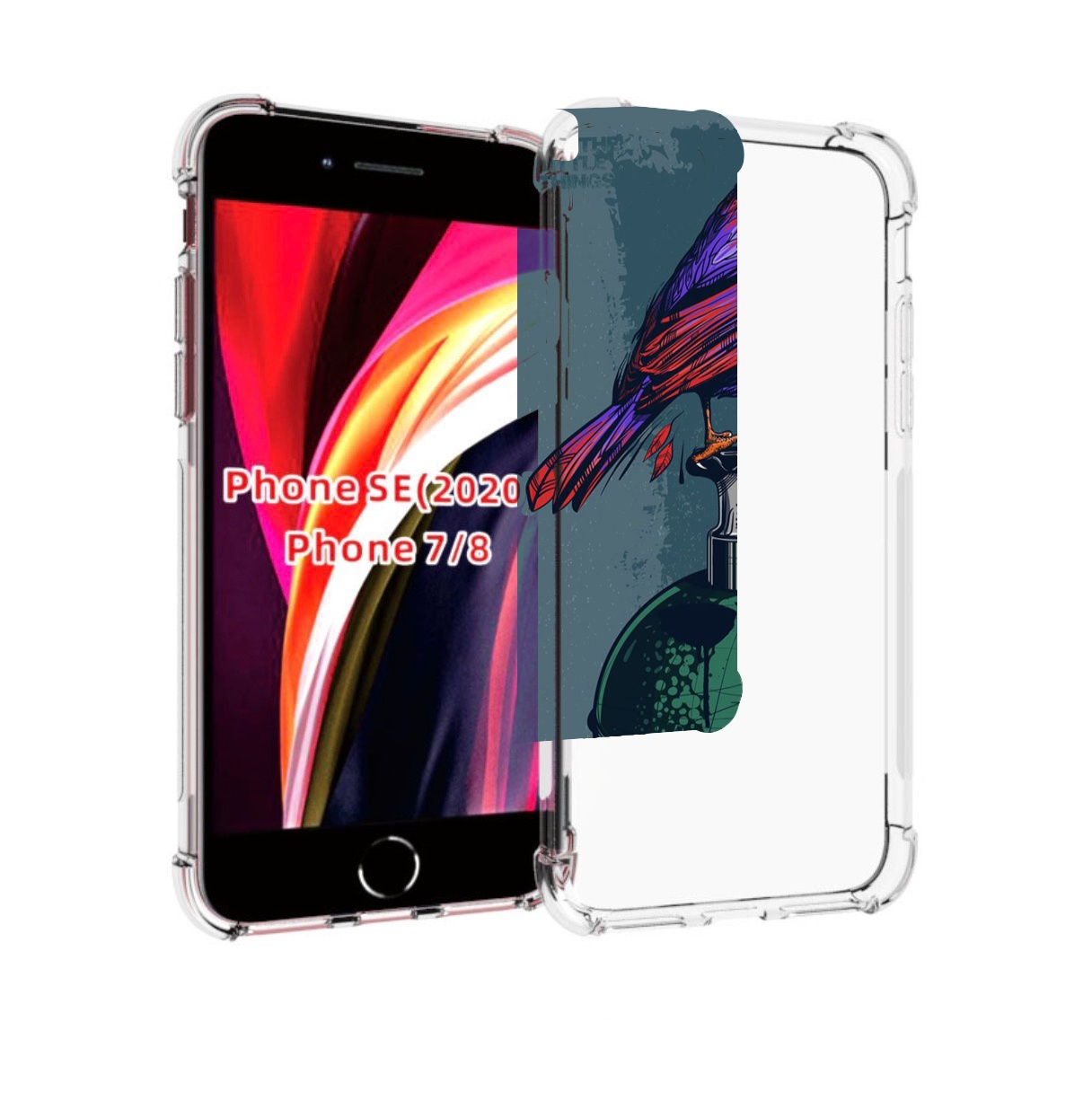 

Чехол MyPads птица с гранатой для iPhone 7 4.7 / iPhone 8 / iPhone SE 2 (2020), Прозрачный, Tocco