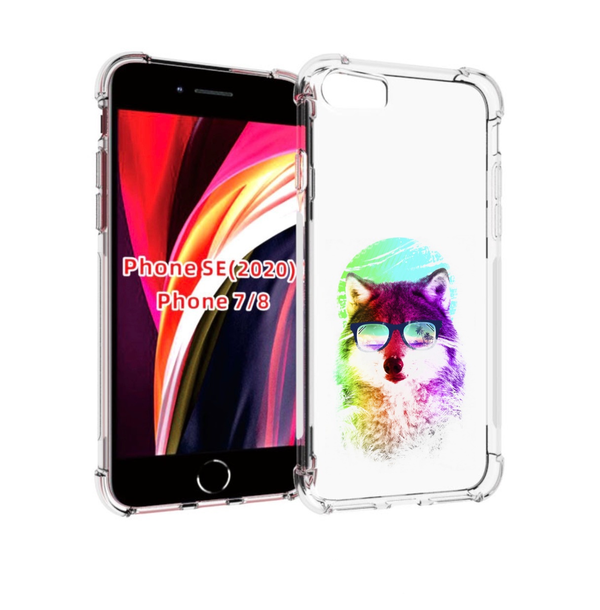 

Чехол MyPads радужный волк детский для iPhone 7 4.7 / iPhone 8 / iPhone SE 2 (2020), Прозрачный, Tocco