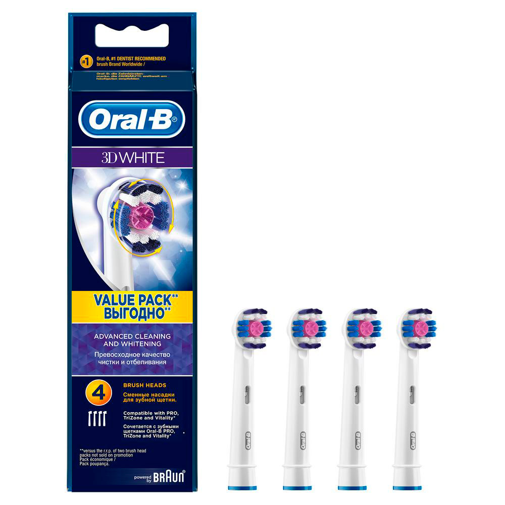 фото Насадка для электрической зубной щетки oral-b eb18prb-4 3d white