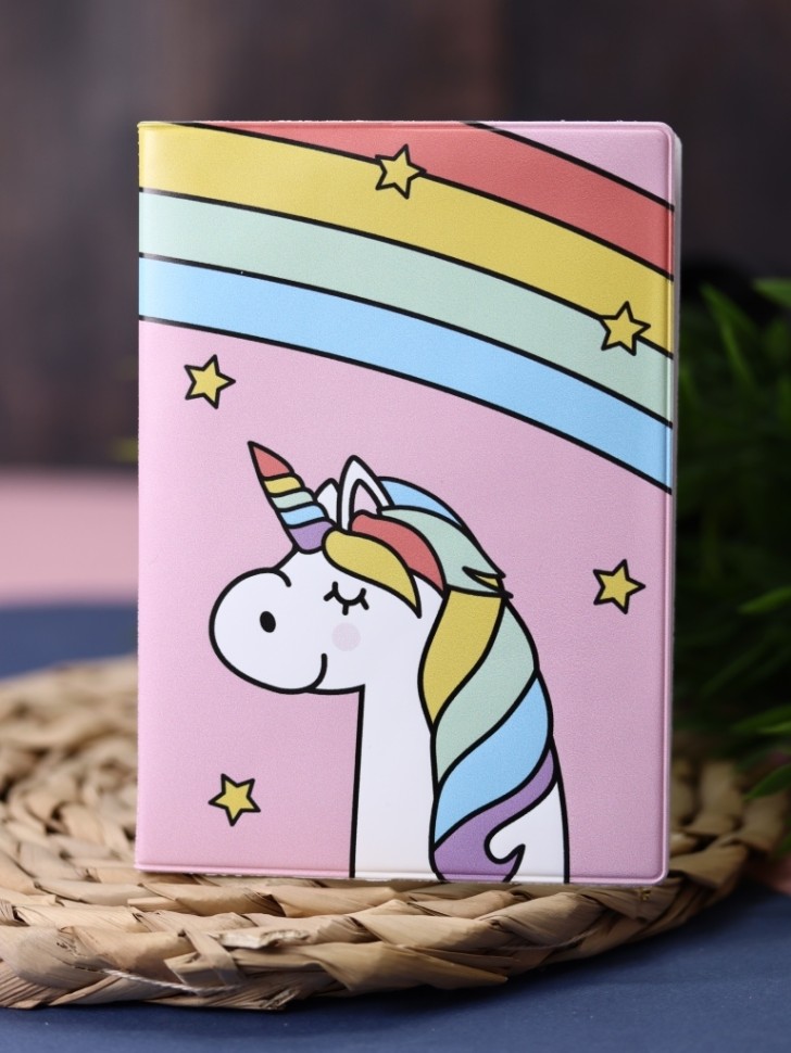 

Обложка для паспорта унисекс Rainbow Stars розовая, Разноцветный, Rainbow Stars