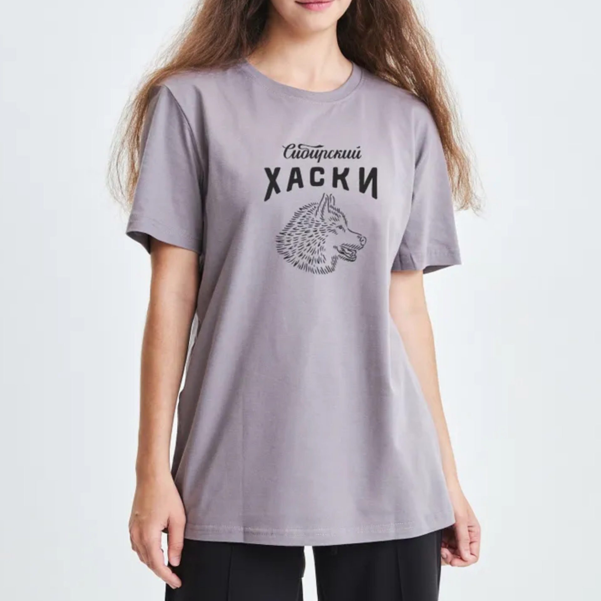 

Футболка унисекс Тайга. Сибирская марка одежды Сиб хаски серая XXL, Серый, Сиб хаски