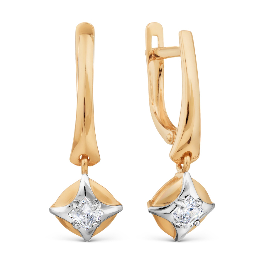 

Серьги из желтого золота со swarovski Яхонт Ювелирный 236315, 236315