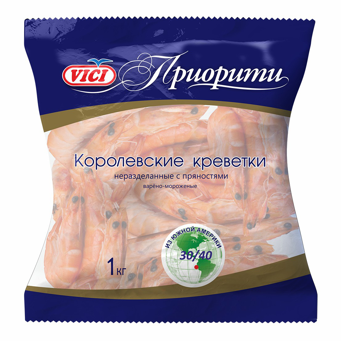 Креветки Vici, замороженные, без заправки, BIO, 1000 гр