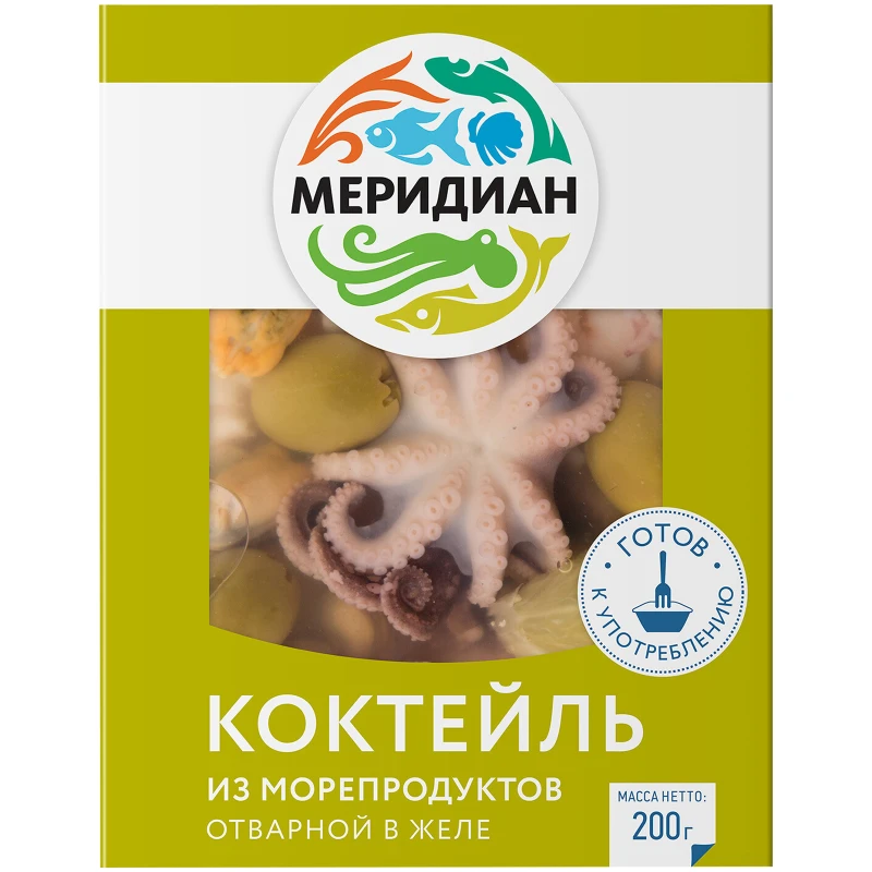 Коктейль Меридиан из морепродуктов в желе 200 г