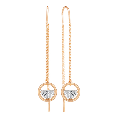 

Серьги продевки из комбинированного золота Yahont 236705, 236705