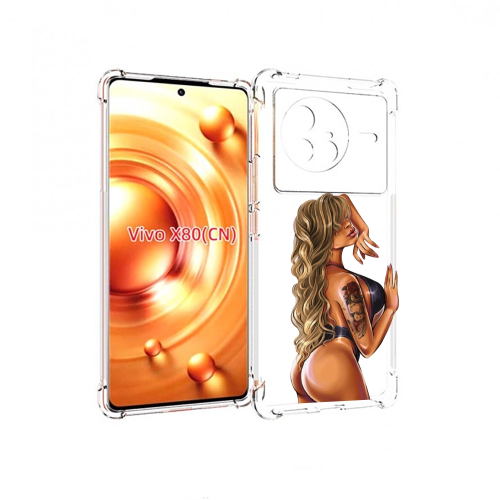 Чехол Mypads Девушка-В-Черном-Кожаном-Купальнике Женский Для Vivo X80