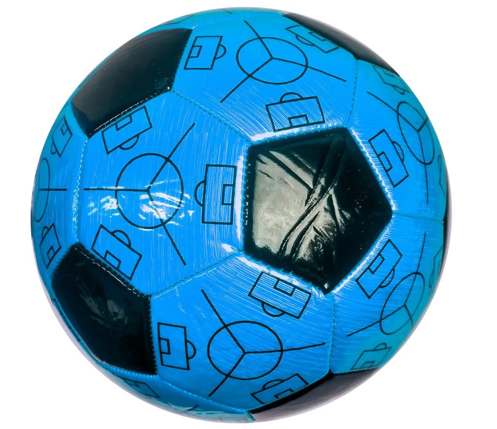 C33387-1 Мяч футбольный №5 Meik синий PVC 2.6, 310-320 гр., машинная сшивка Спортекс
