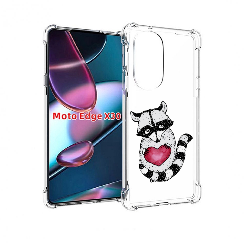

Чехол MyPads Енот с сердечком для Motorola Moto Edge X30, Прозрачный, Tocco