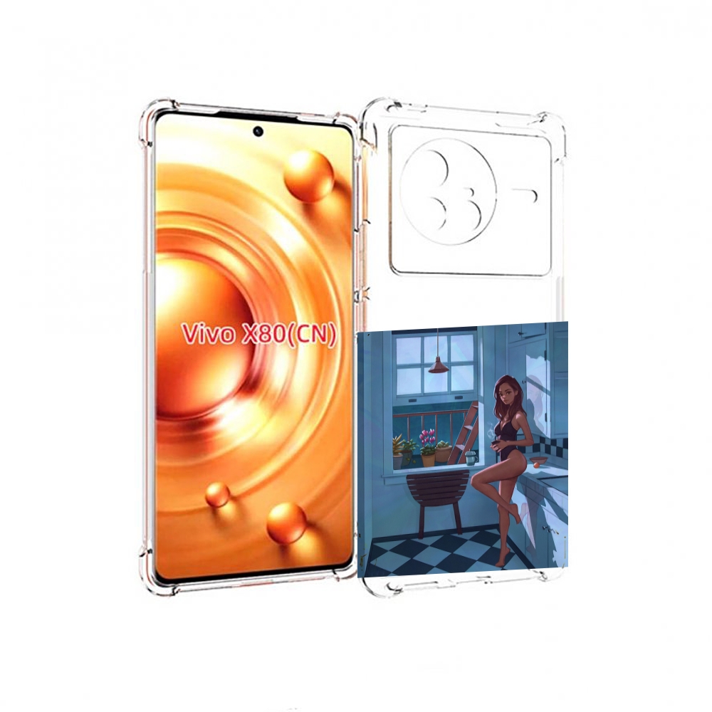 

Чехол Mypads Девушка-На-Кухне Для Vivo X80, Прозрачный, Tocco