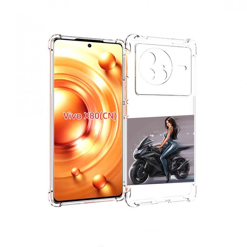 Чехол Mypads Девушка-На-Мотоцикле Для Vivo X80