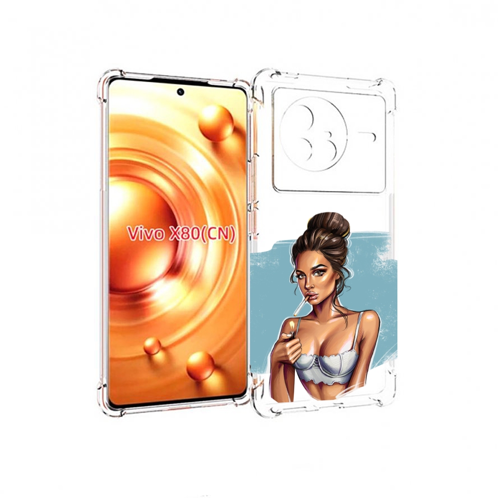 

Чехол Mypads Девушка-С-Зажигалкой Для Vivo X80, Прозрачный, Tocco