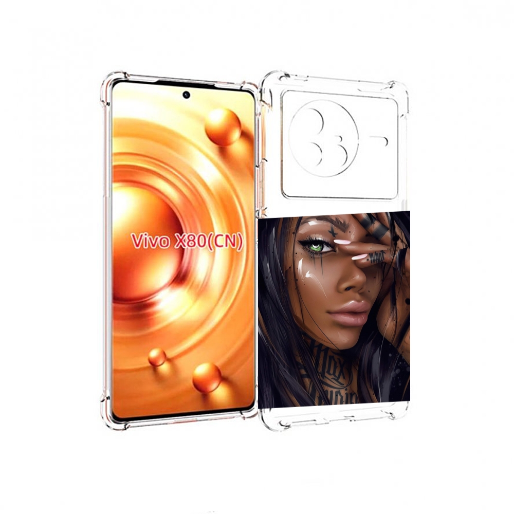 

Чехол Mypads Девушка-С-Зелеными-Глазами-Яркими Для Vivo X80, Прозрачный, Tocco