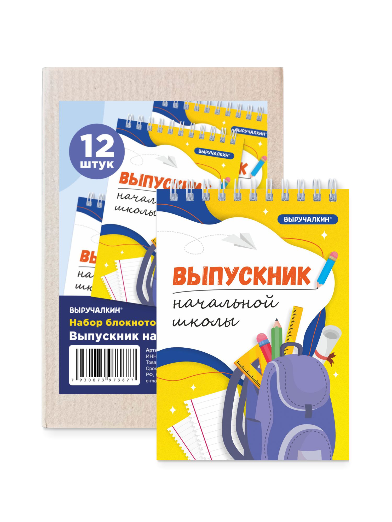 

Набор блокнотов Выручалкин, Выпускник начальной школы, А6, 12 штук
