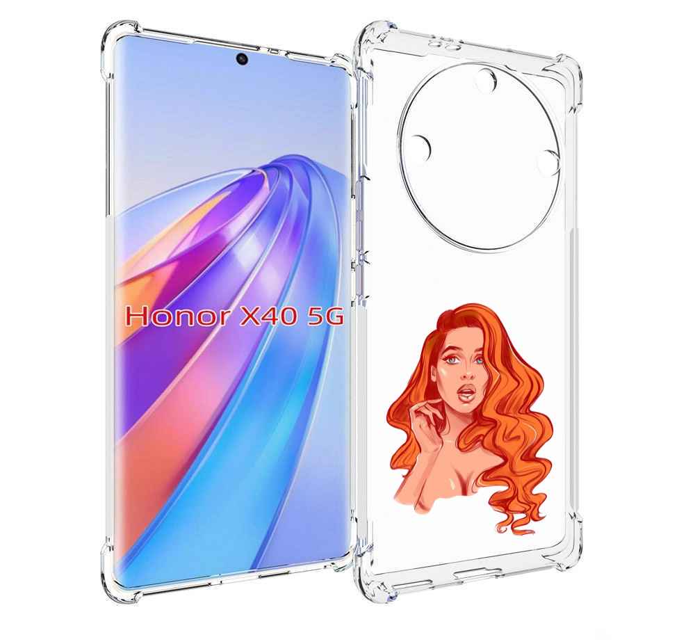 

Чехол MyPads рыжая-девушка-модельной-внешности женский для Honor X40, Прозрачный, Tocco