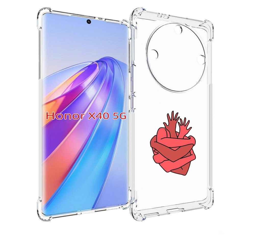 

Чехол MyPads сердце из ручек для Honor X40, Прозрачный, Tocco