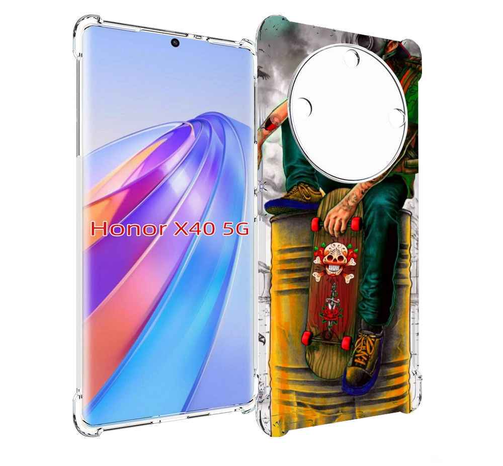 

Чехол MyPads скейтер в противогазе для Honor X40, Прозрачный, Tocco